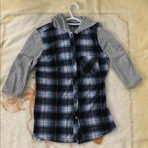 MULTICOLOR LONG SLEEVE BUTTON FLANNEL ( WOMENS S )
